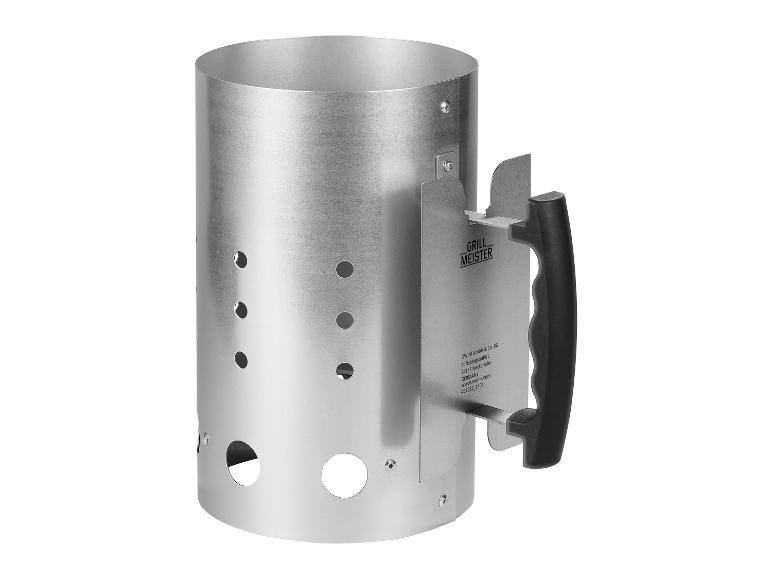 Kovový rozžehávač na uhlí Grill Meister s rukojetí.