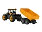 Traktor JCB a žlutý přívěs, hračky.