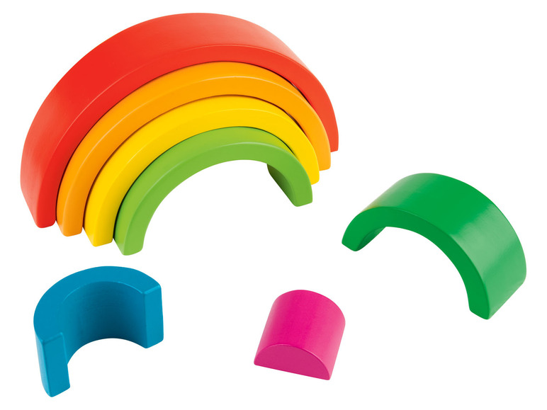  Zobrazit na celou obrazovku Playtive Dřevěná duhová skládačka Montessori - Obrázek 19