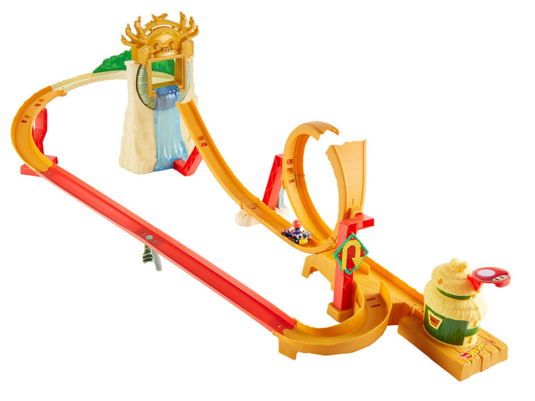 Dráha Hot Wheels s  loopingovou smyčkou a vodopádem.