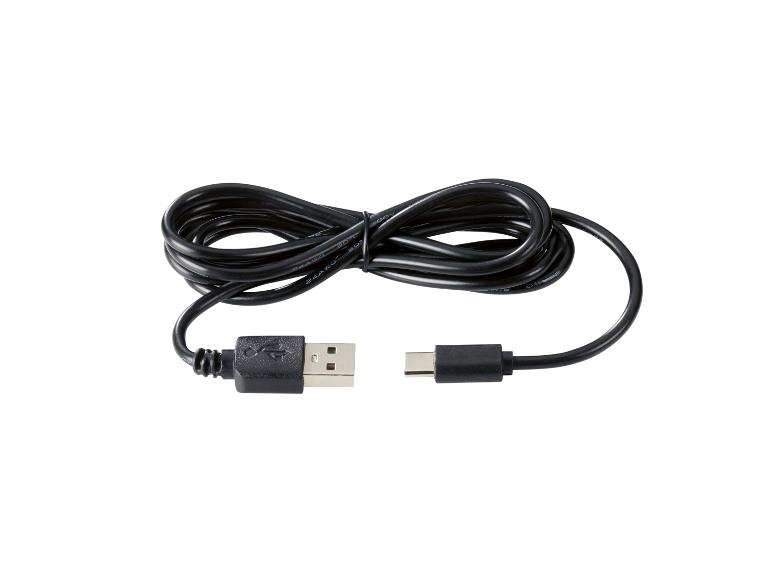 Černý USB kabel s konektory USB-A a USB-C.