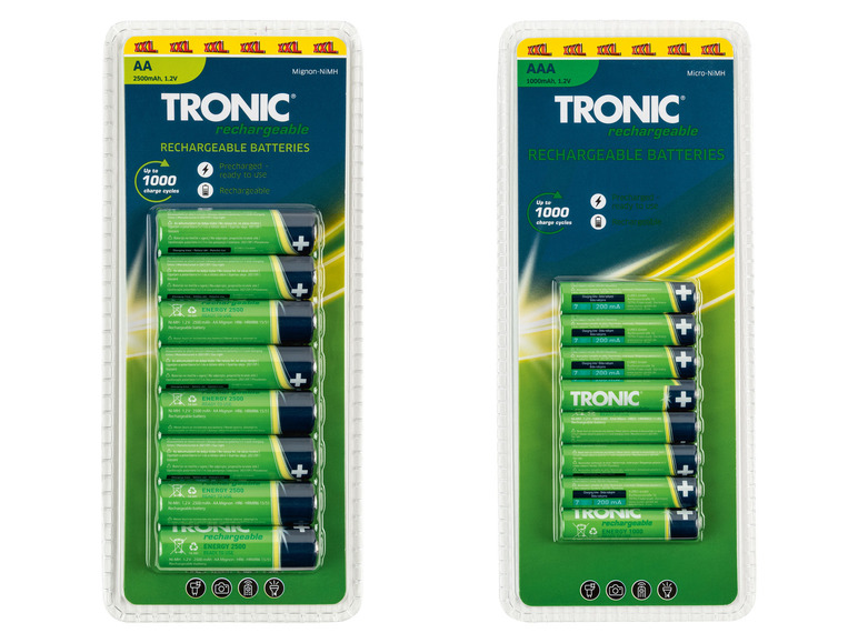  Zobrazit na celou obrazovku TRONIC® Nabíjecí baterie Ni-MH Ready 2 Use XXL, 8 kusů - Obrázek 1