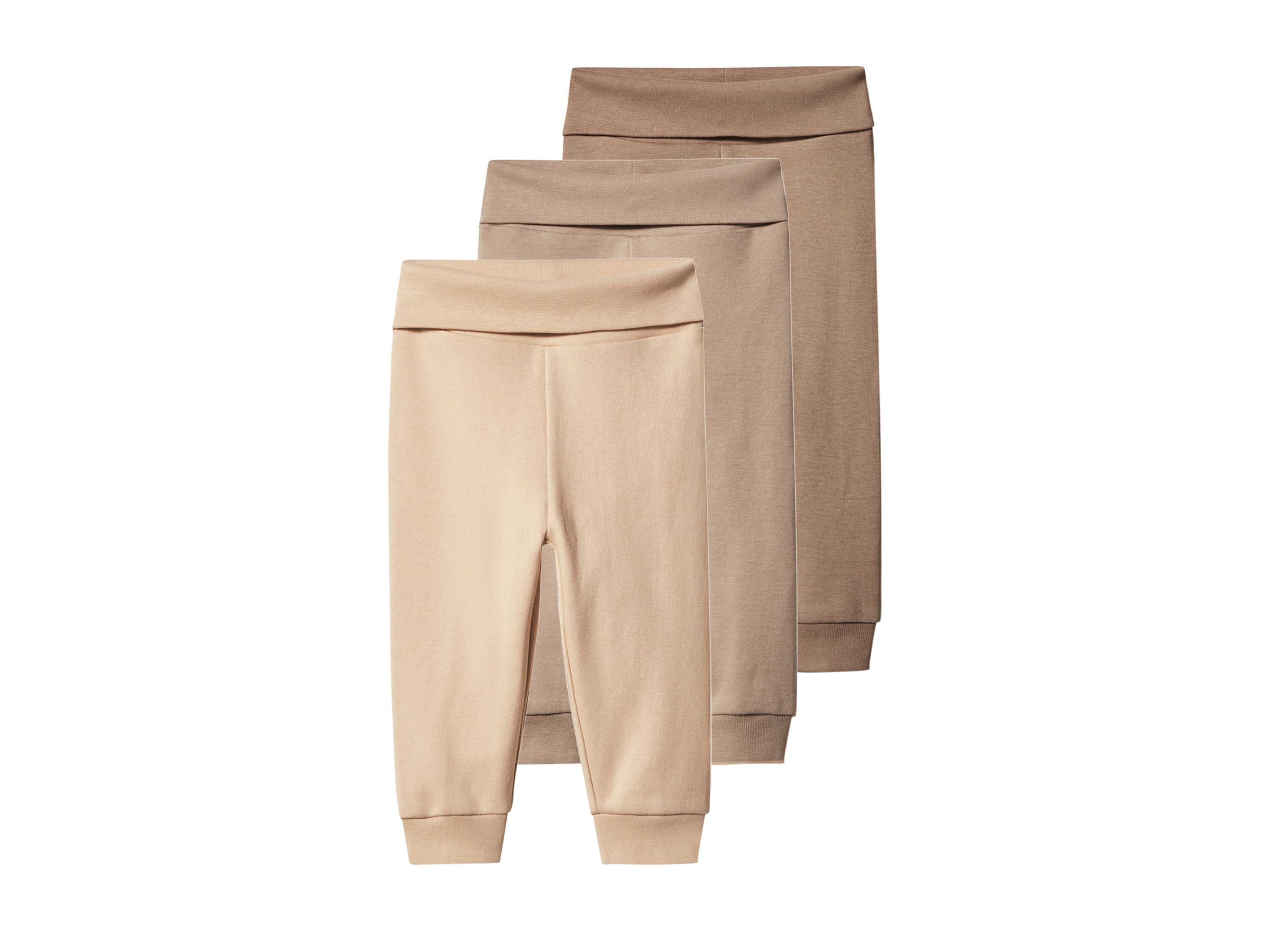 lupilu® Chlapecké kalhoty s BIO bavlnou "Jogger", 3 kusy (hnědá/béžová, 74/80)