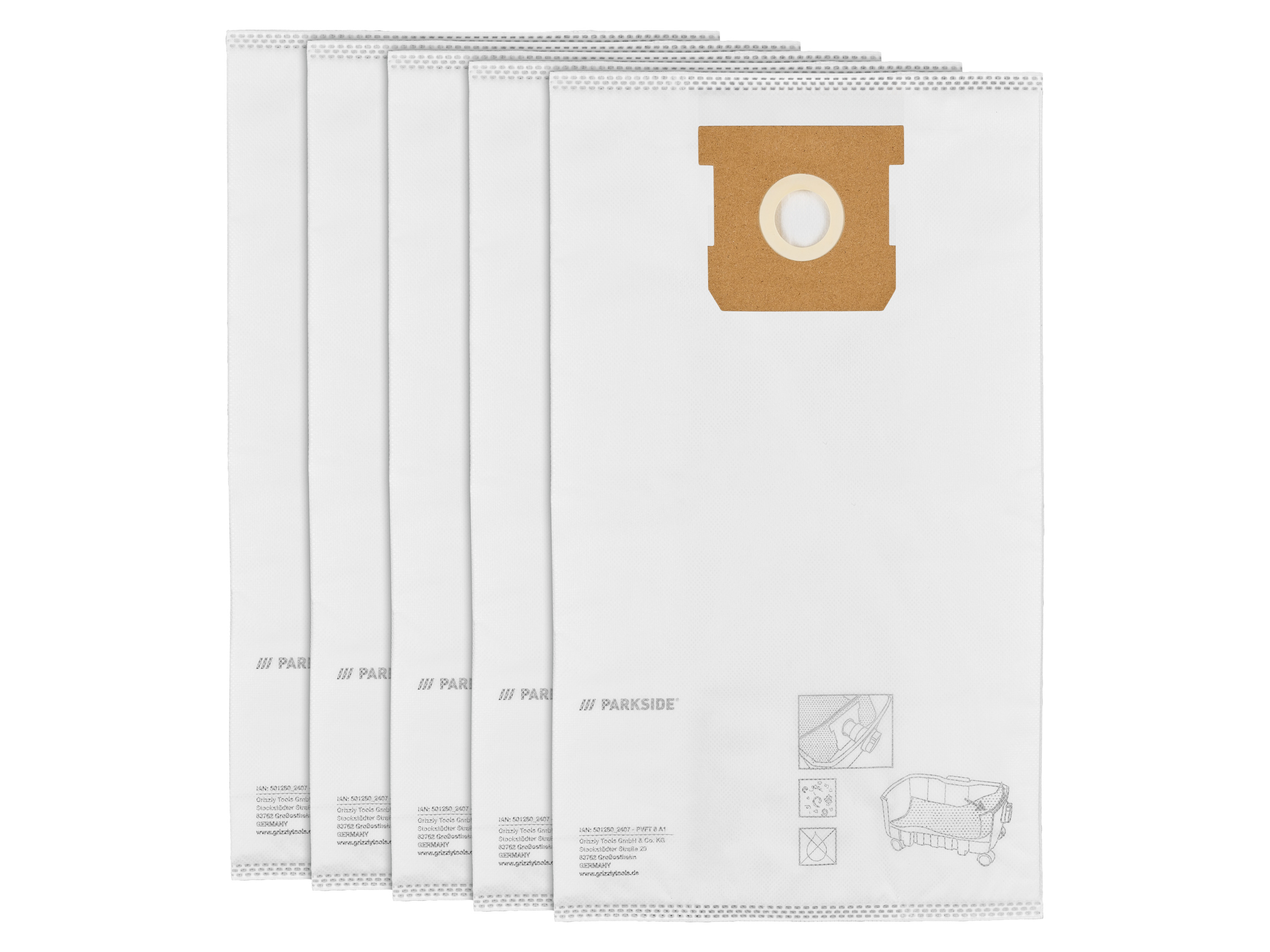Parkside® Filtrační sáčky PFT 8 A1 / Filtrační sáčky z netkané textilie Pvft 8 A1 (filtrační sáčky z netkané textilie, 5 kusů)