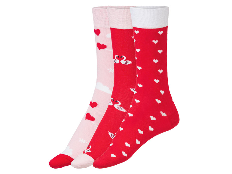  Zobrazit na celou obrazovku Fun Socks Ponožky s romantickým vzorem v dárkovém balení, 3 páry - Obrázek 2