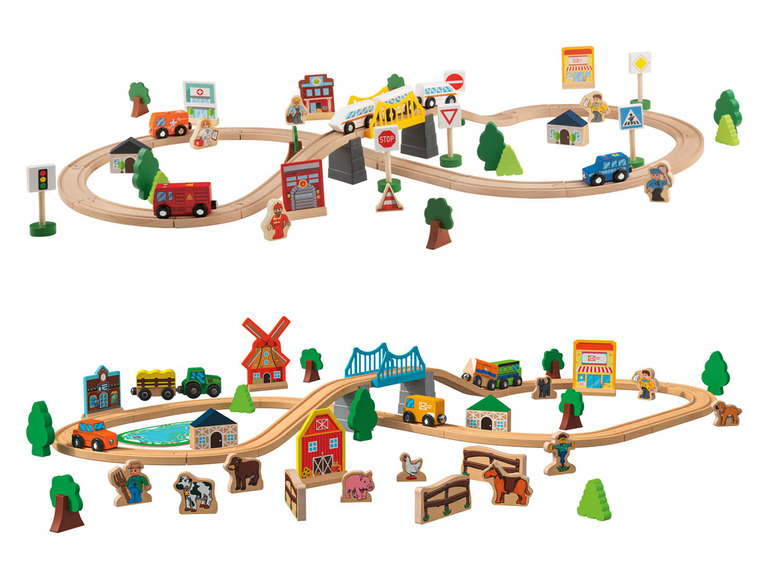  Zobrazit na celou obrazovku Playtive Dřevěná železnice Město / Statek - Obrázek 1