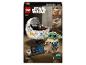 Sada LEGO Star Wars 75403 s Groguem, jeho vznášedlem a informační tabulkou.
