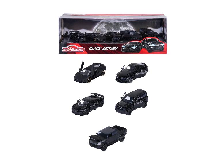 Sada Majorette Black Edition s černými autíčky a výstavní krabicí