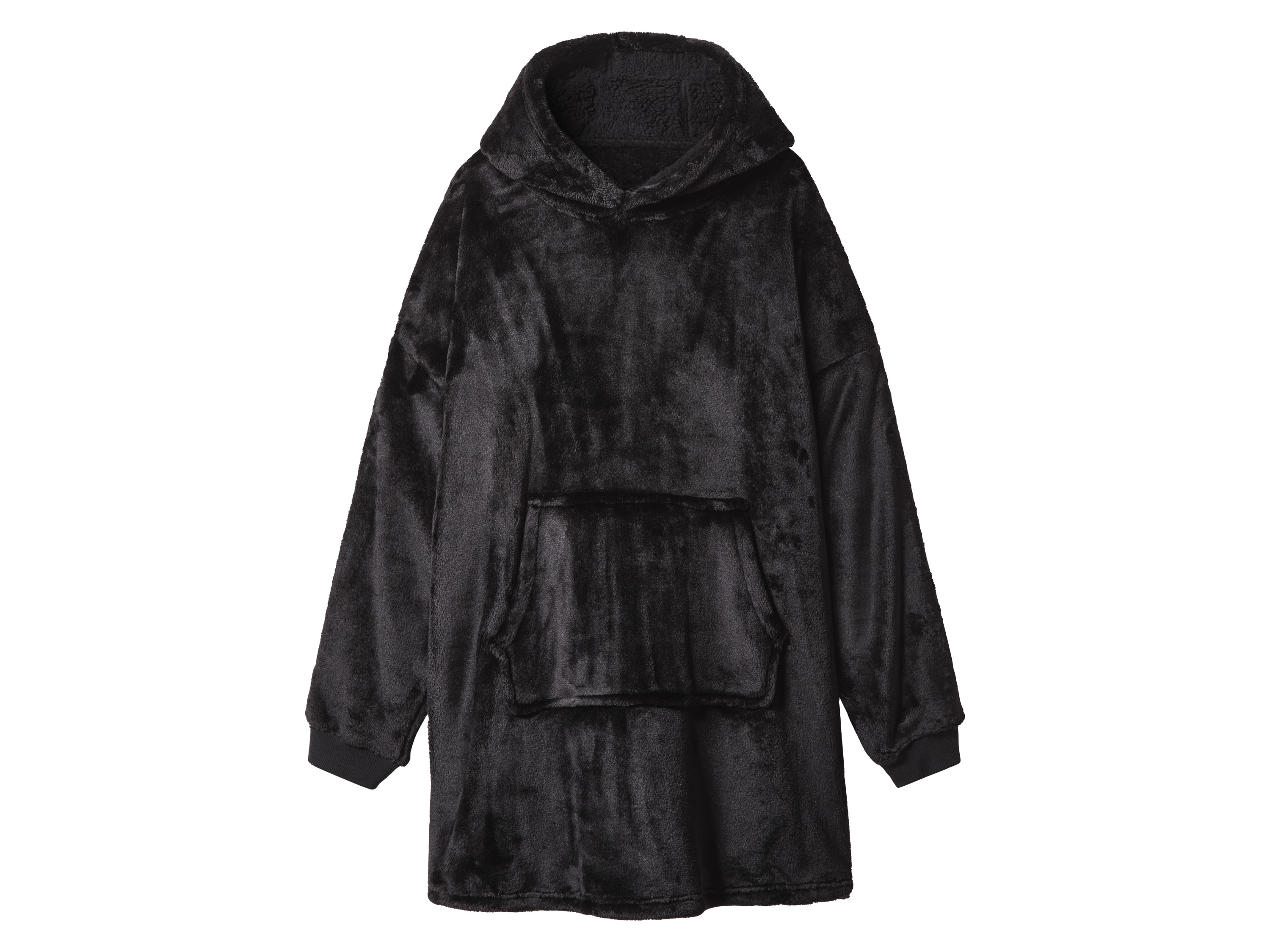 Dámská / Pánská vánoční plyšová mikina (černá, S/M)