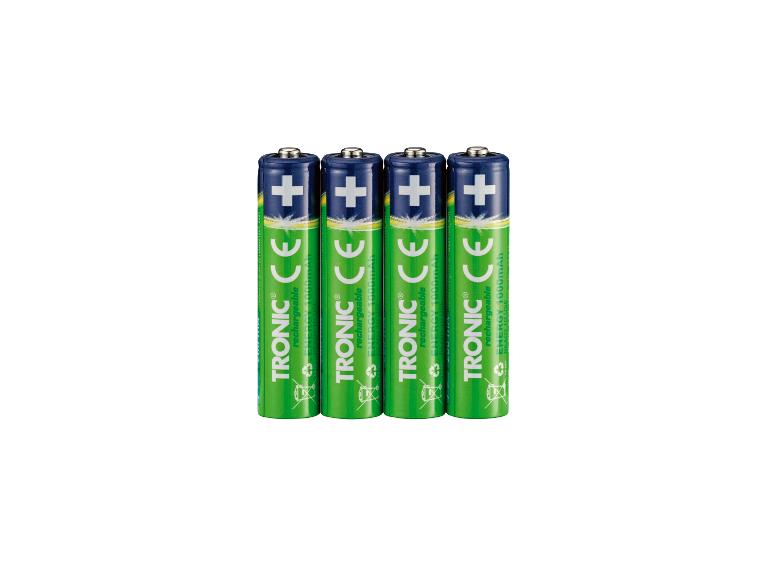 Čtyři nabíjecí baterie TRONIC Energy.