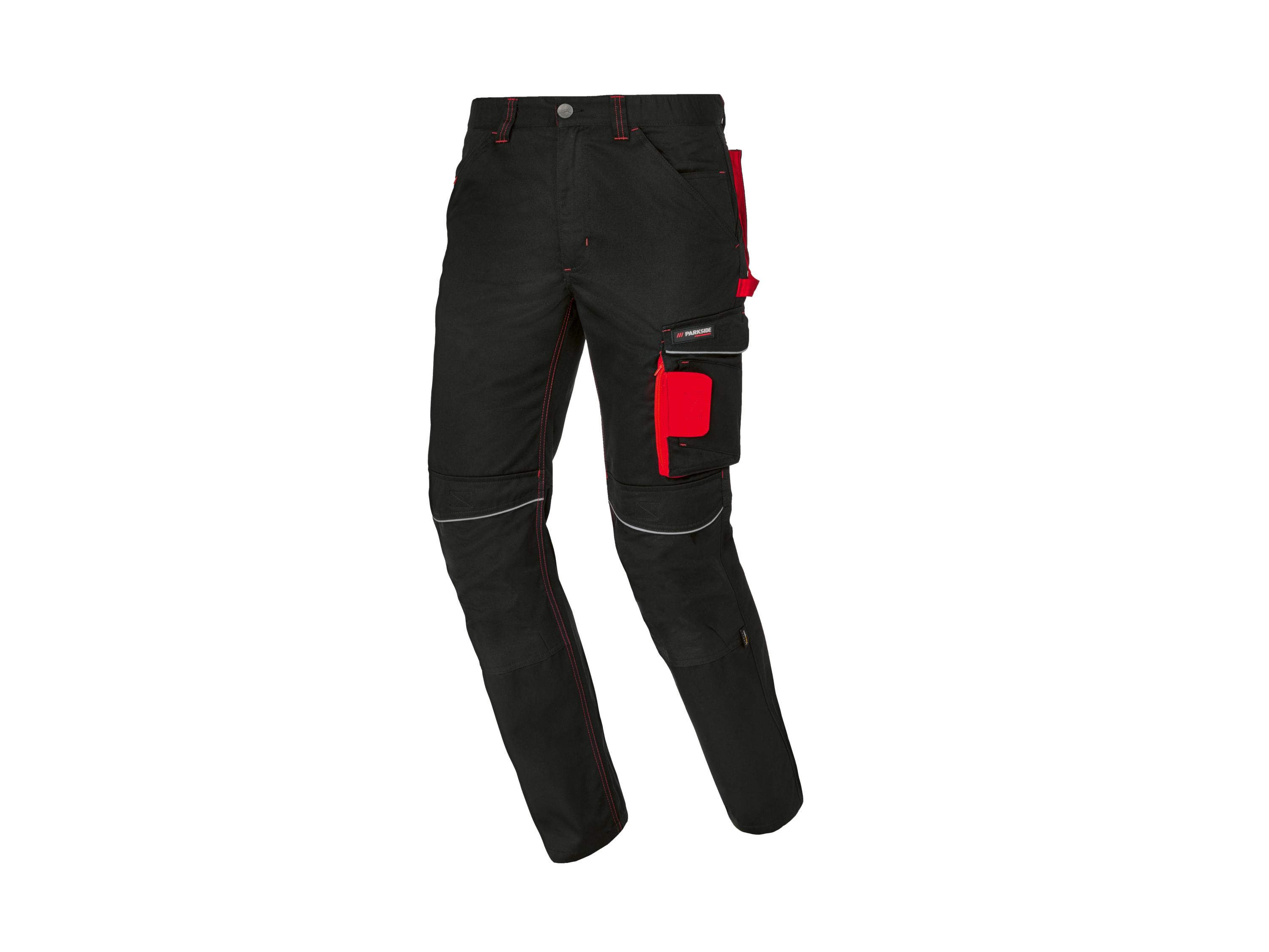 Parkside Performance® Pánské pracovní kalhoty (černá/červená, 56)