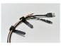 Tři USB kabely (Micro-B, Type-A, Type-C) úhledně uspořádané černými suchými zipy.