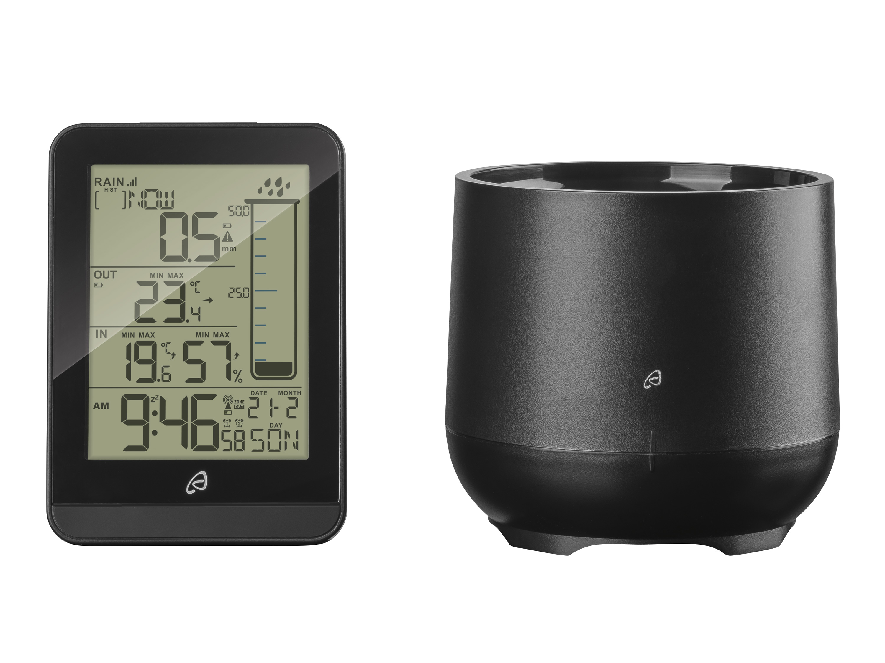Auriol® Bezdrátová meteostanice s měřením množství srážek (černá)