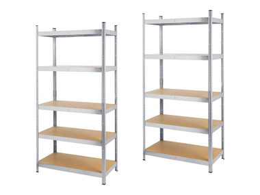PARKSIDE® Sada vysokozátěžových regálů s 5 policemi, 180 x 90 x 45 cm, 2dílná