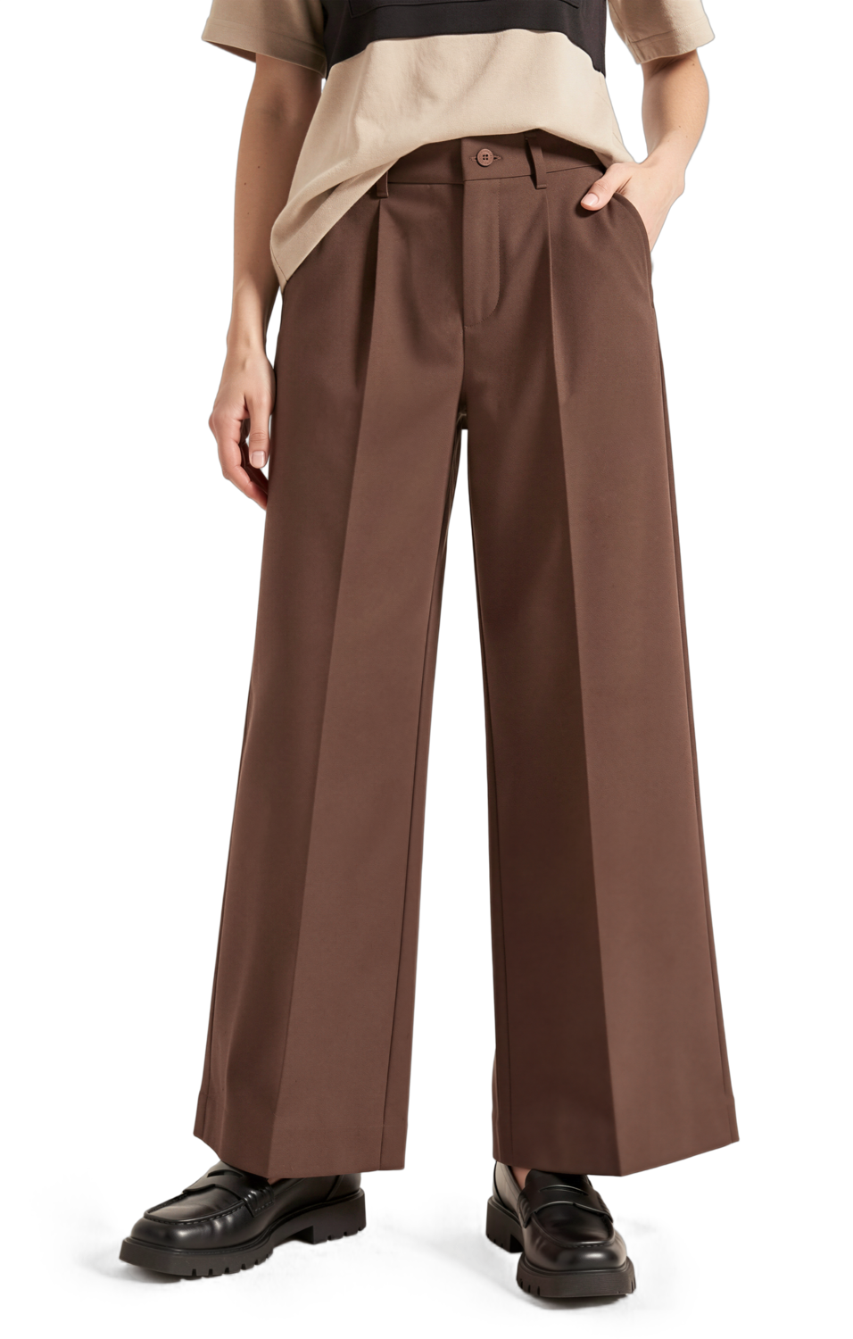 Esmara® Dámské kalhoty "Wide Leg" (hnědá, S (36/38))