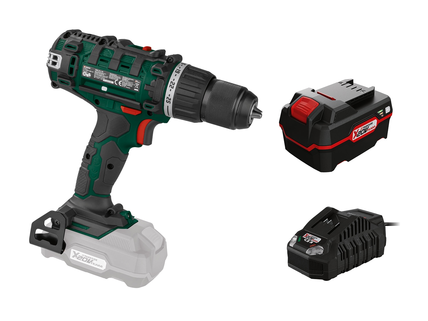 PARKSIDE® Aku vrtací šroubovák PABS 20-Li E6, 4 Ah