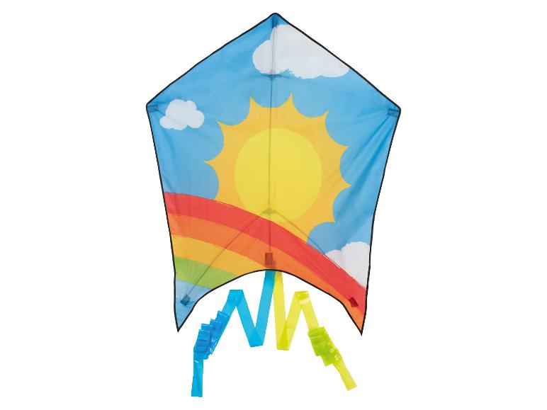 Barevný drak s motivem slunce a duhy.