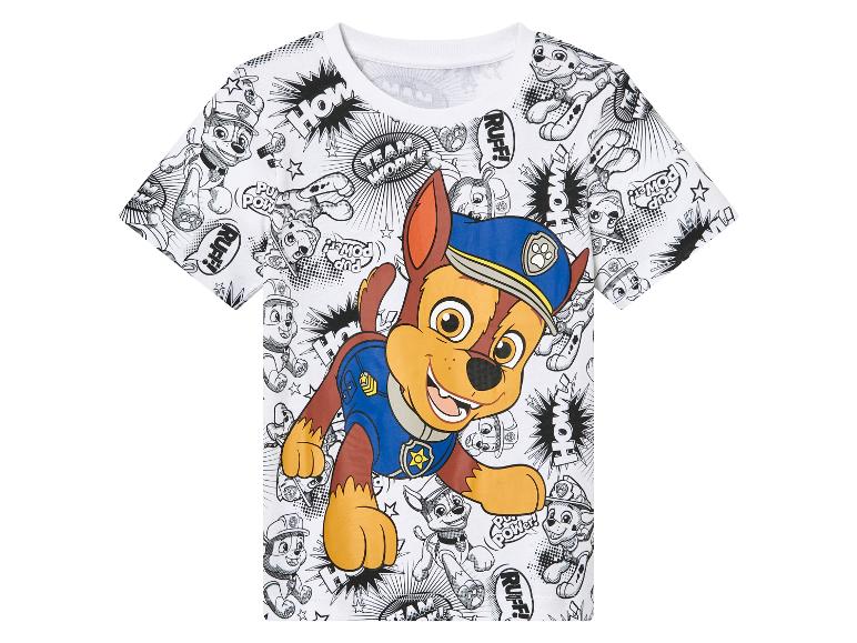 Bílé tričko s Chaseem z Tlapkové Patroly v komiksovém stylu