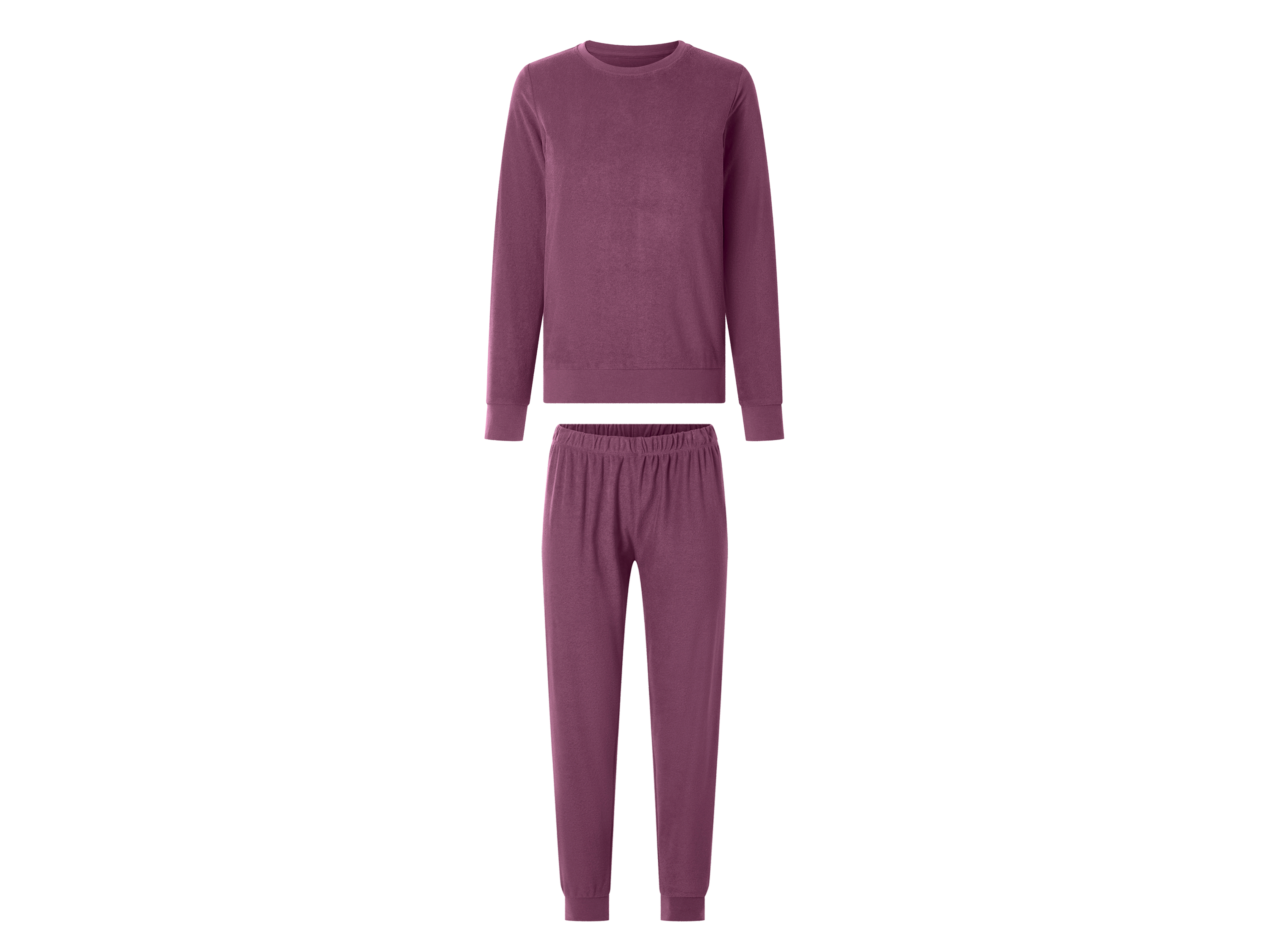 Esmara® Dámské froté pyžamo (burgundská, XS (32-34))