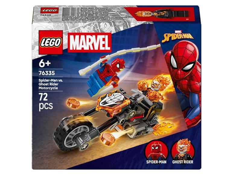 Sada hraček s motorkou Spider-Mana a Ghost Ridera, 72 dílků, pro děti od 6 let
