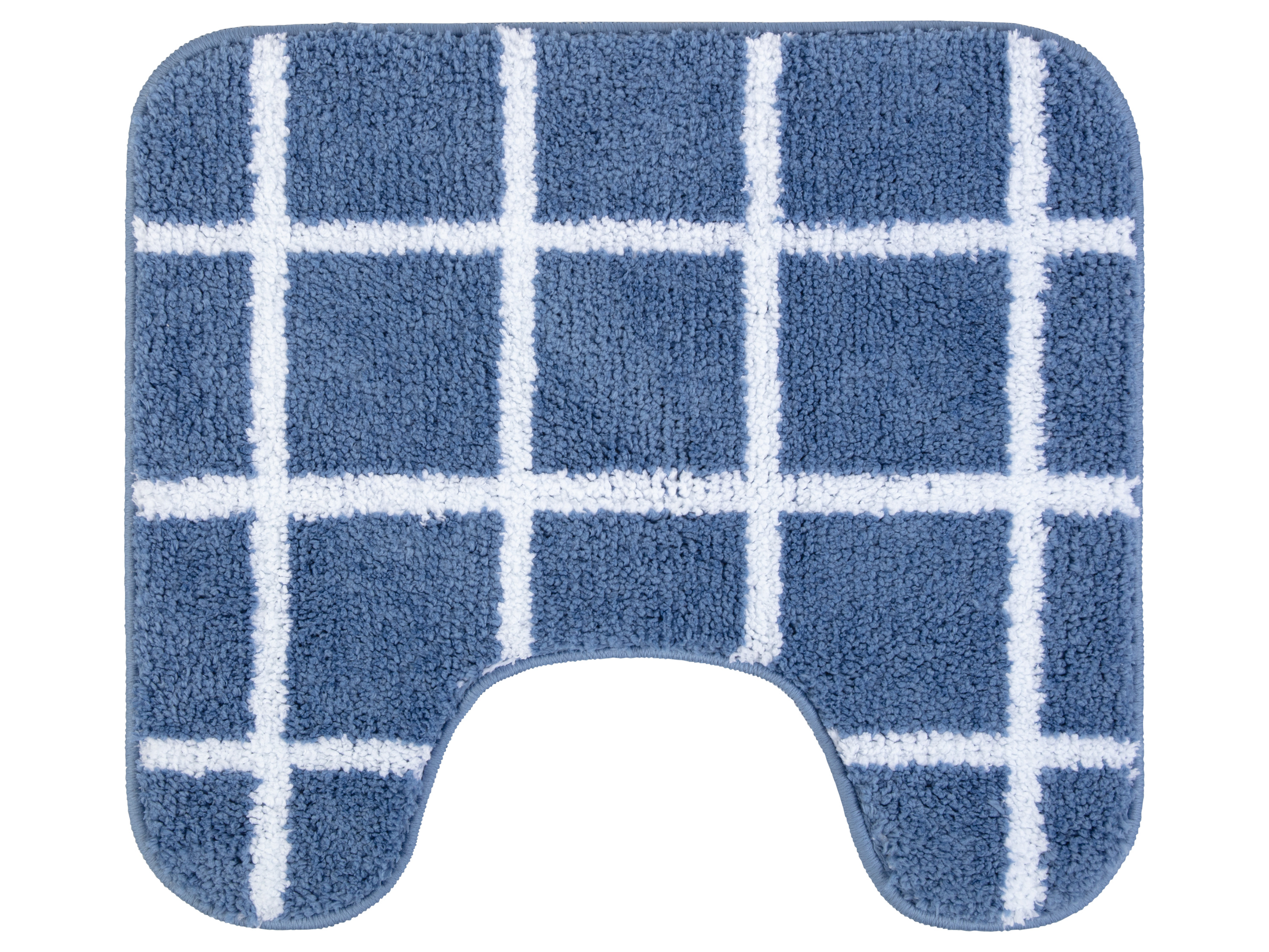 Livarno home Sada koupelnových předložek, 2dílná (s WC výřezem, modrá/bílá)