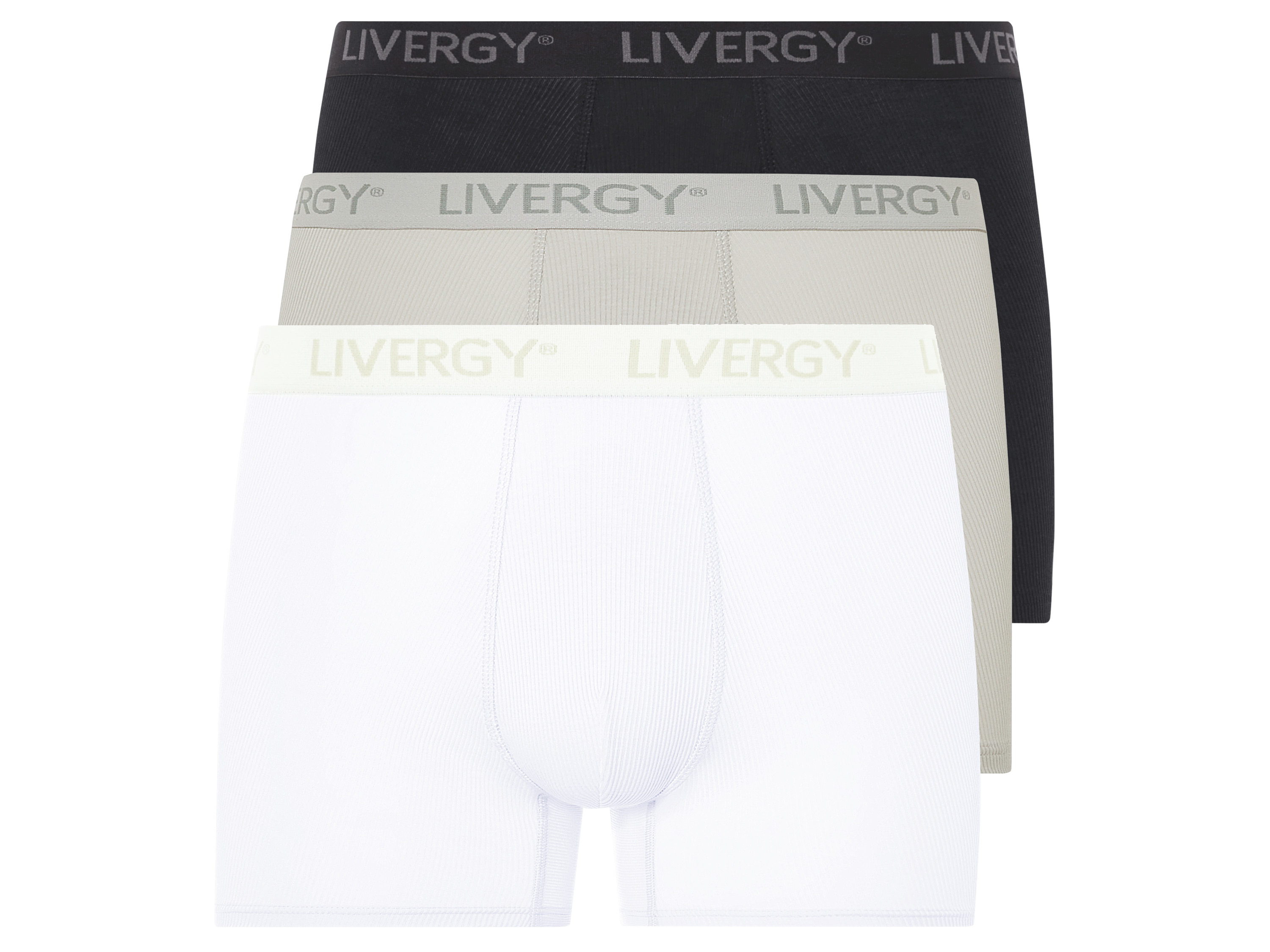 Livergy® Pánské boxerky, 3 kusy (bílá / světle šedá / černá, 6/L)
