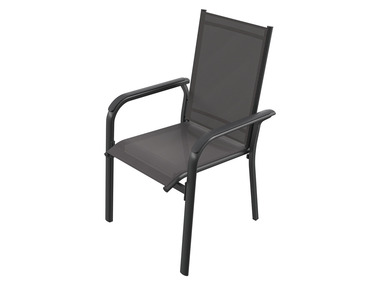 LIVARNO home Hliníková stohovatelná židle Houston, černá/antracitová