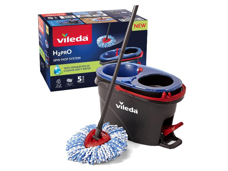 Vileda H2Pro Spin Mop systém s kbelíkem a mopem, 100% oddělení čisté a špinavé vody.