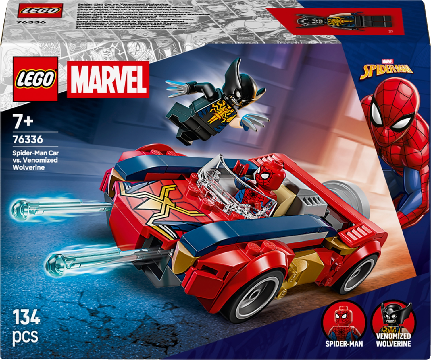 Lego® Disney Classic 76336 Spider-Man a auto vs. venomizovaný Wolverine