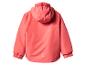 Korálově červená dětská bunda s kapucí a logem 'Stay Cool' na zádech.