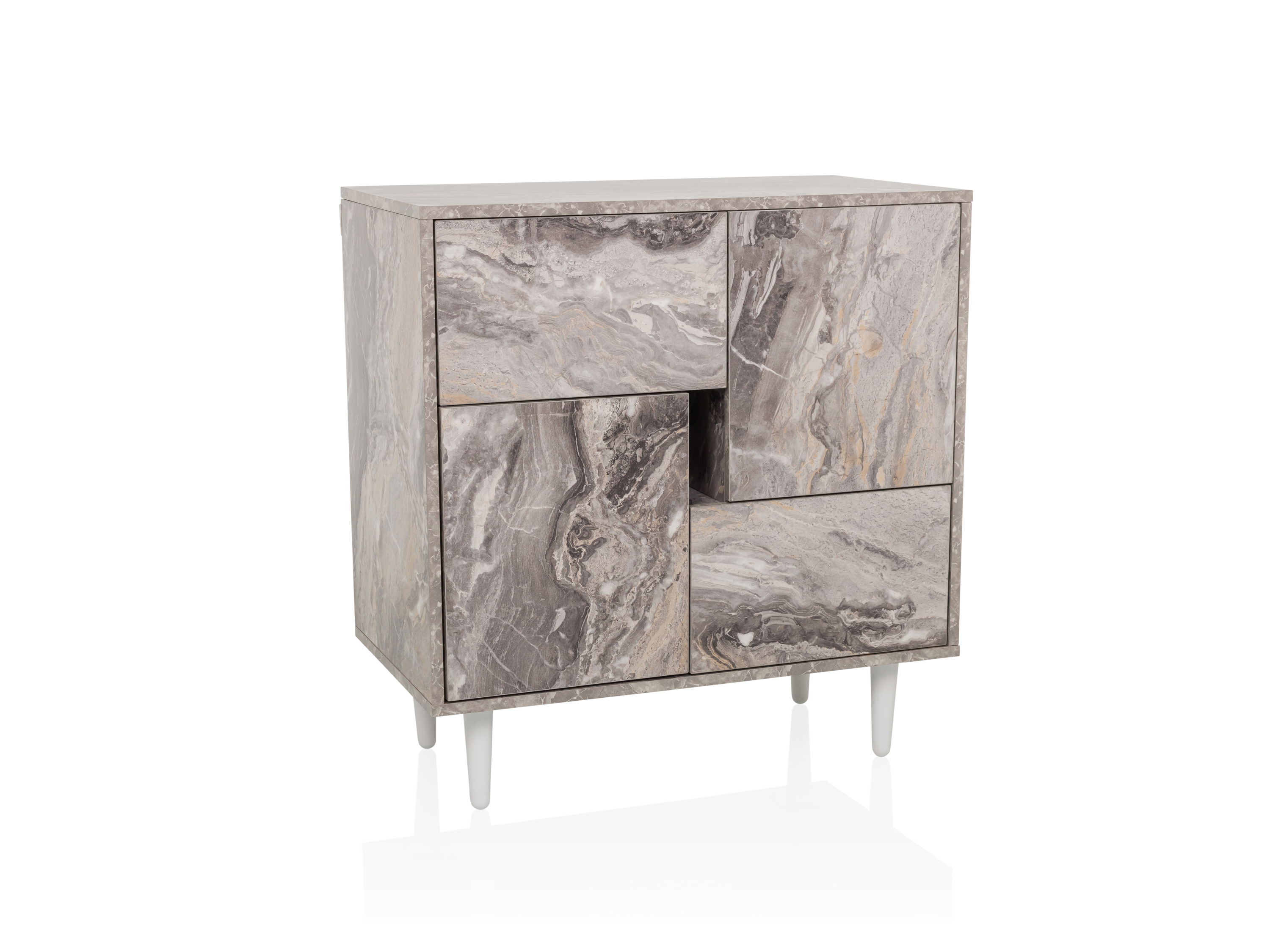 hjh Living Komoda Lykkja (bílá/mramor)