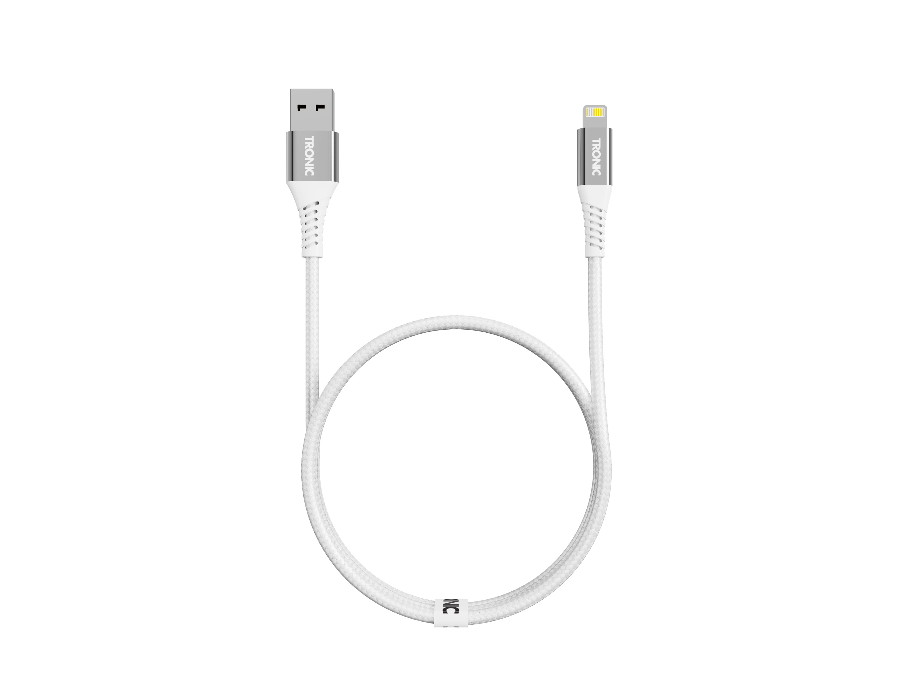 Tronic® Nabíjecí a datový kabel, 2 m (Usb-A - 8-pin, bílá)
