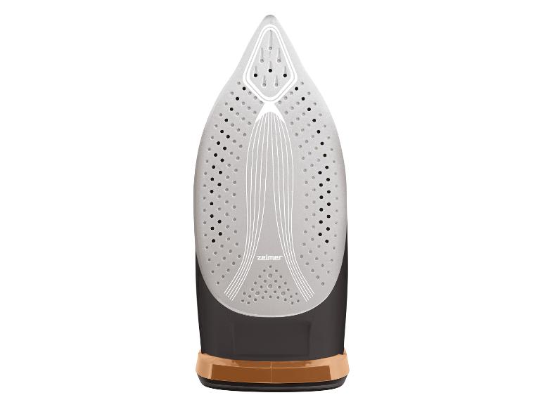 Žehlička Zelmer: moderní design, perforovaná plocha.