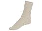 Béžová ponožka s žebrovaným vzorem.