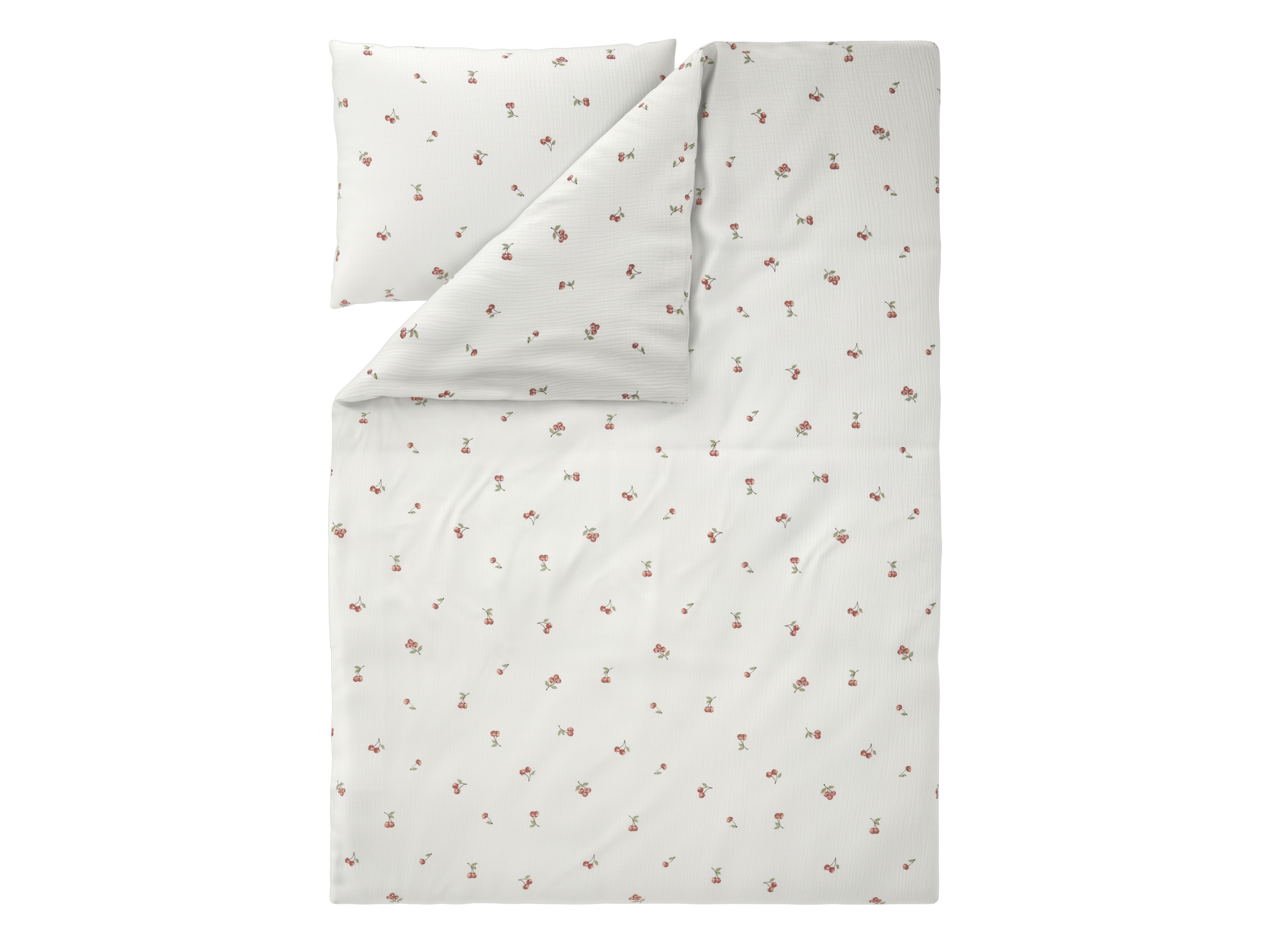 Livarno® Mušelínové ložní povlečení, 140 x 200 cm, 70 x 90 cm (třešně)