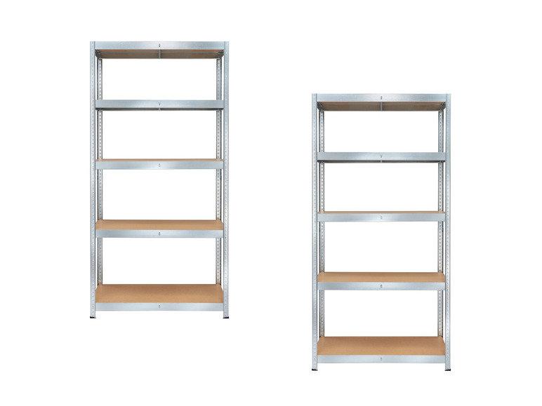  Zobrazit na celou obrazovku PARKSIDE® Sada vysokozátěžových regálů s 5 policemi, 180 x 90 x 40 cm, 2dílná - Obrázek 1