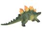 Zelená hračka dinosaura s oranžovými a žlutými trny.