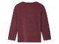 Dívčí vínově červené tričko s dlouhými rukávy, zadní pohled.