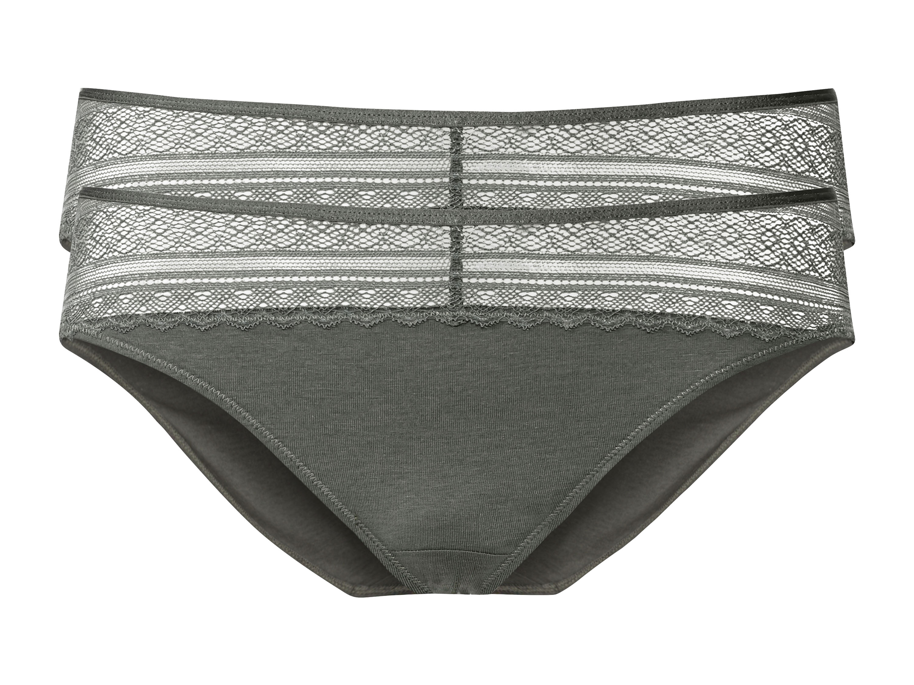 esmara® Dámské krajkové kalhotky, 2 kusy (Xs(32/34), zelená)