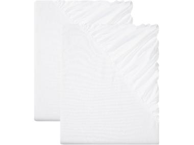 Sada napínacích prostěradel z jemného flanelu, 90–100 x 200 cm, bílá, 2dílná