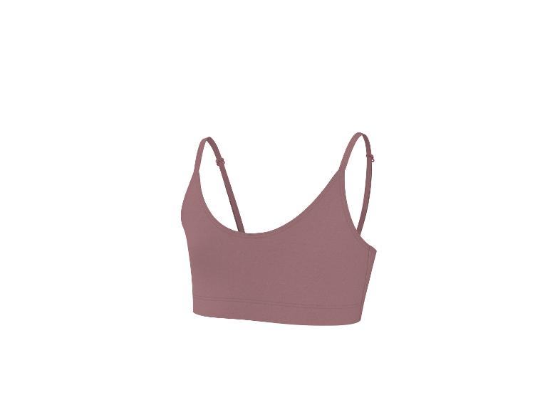 Dámský sportovní crop top v barvě mauve s tenkými ramínky.
