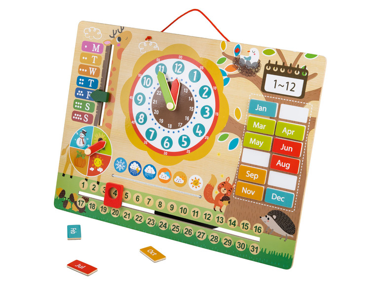  Zobrazit na celou obrazovku Playtive Dřevěné nástěnné hodiny s kalendářem / Notebook - Obrázek 8