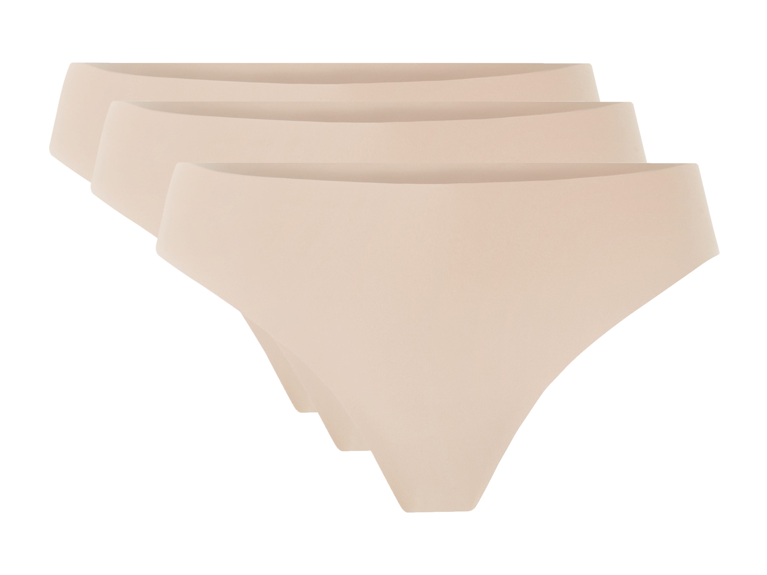 Esmara® Dámské bezešvé kalhotky Tanga, 3 kusy (krémová, Xs(32/34))