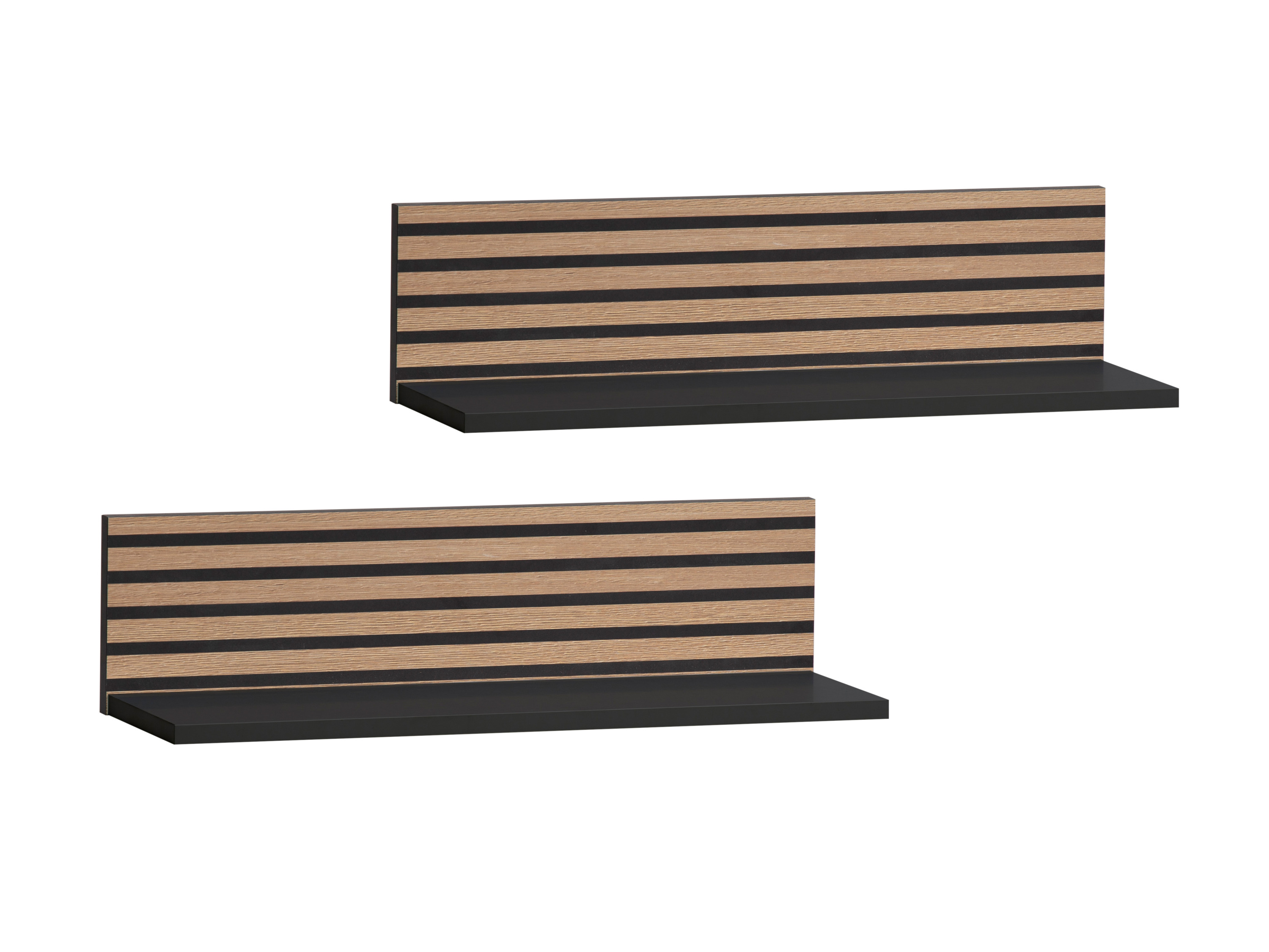 Schildmeyer Nástěnná police »Ryker«, 2 kusy (černá matná)