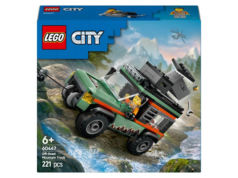 Krabička LEGO City Off-Road Mountain Truck se zeleným náklaďákem na horské řece