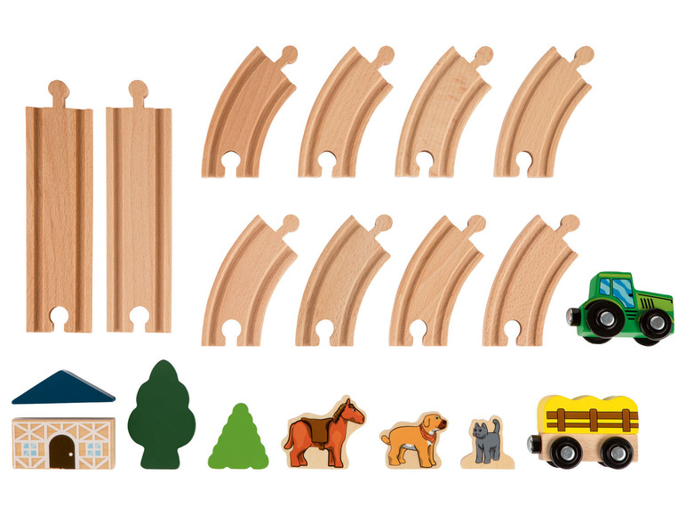  Zobrazit na celou obrazovku Playtive Dřevěná železniční sada, 18dílná - Obrázek 4