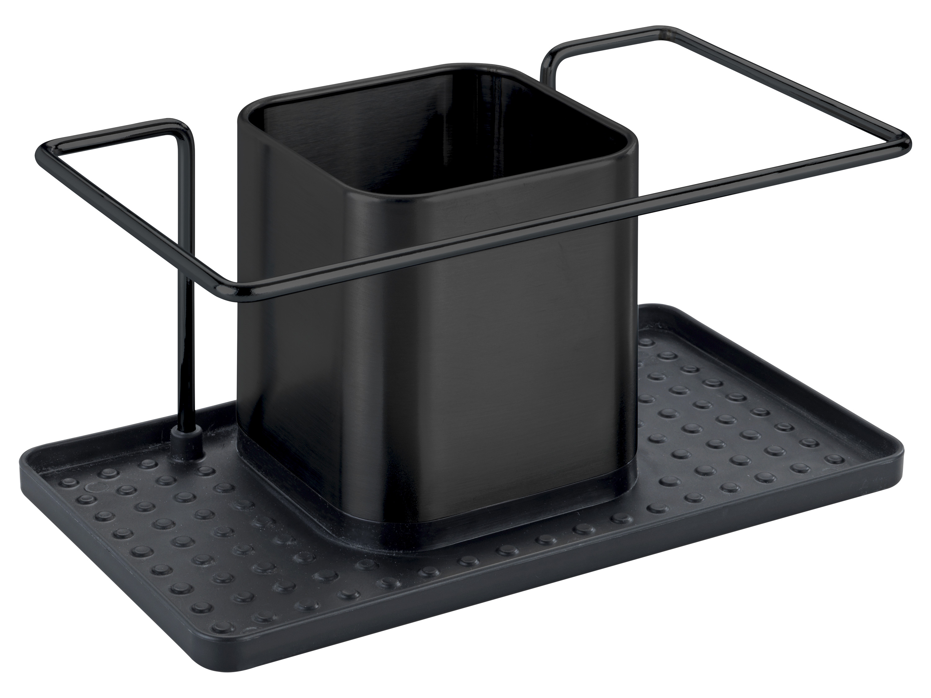 Nerezový organizér na mycí potřeby (čtvercová/antracitová)