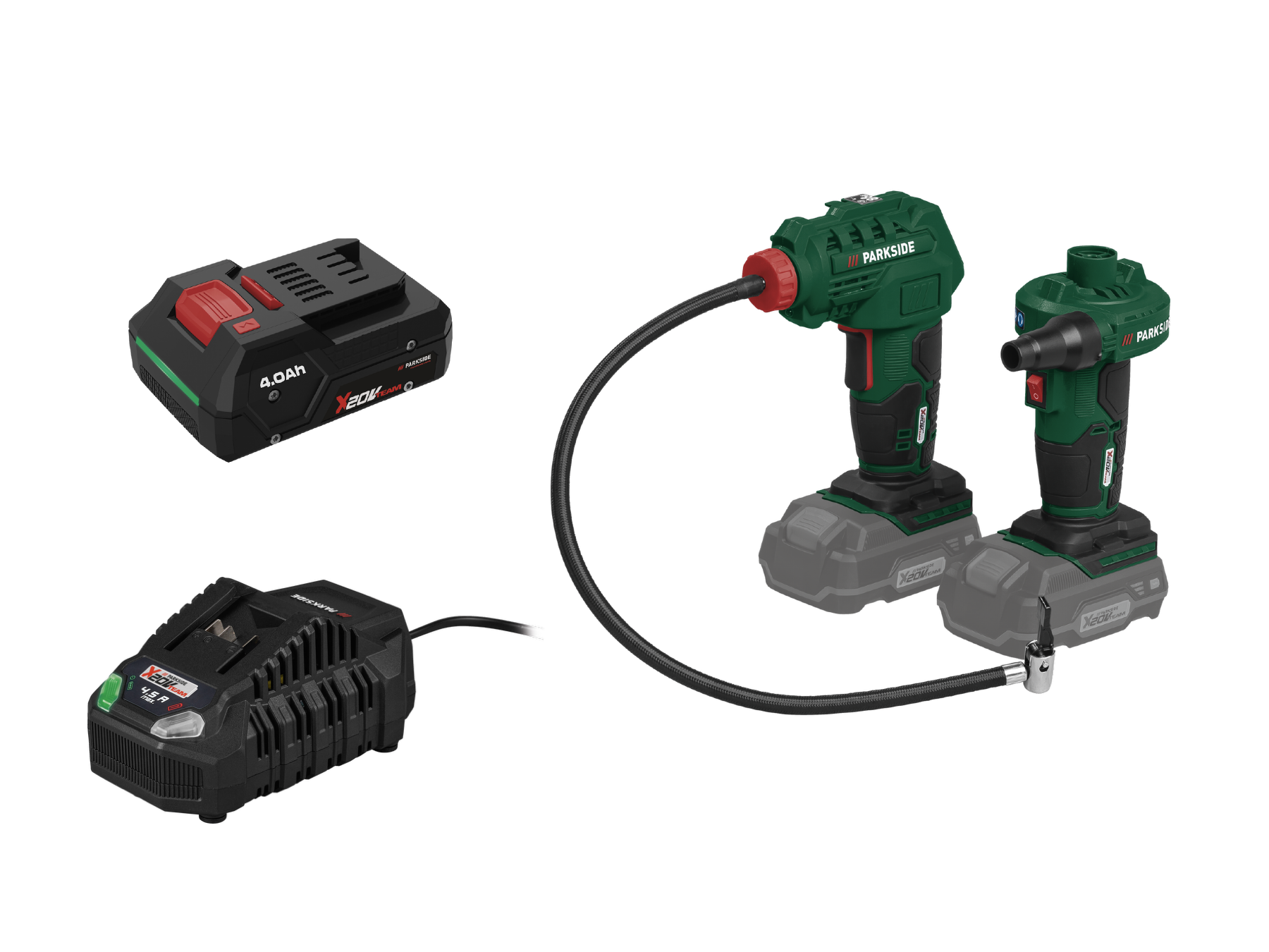 Parkside® Aku pumpa Palp 20-Li C3 + aku kompresor PAK 20-Li C3, Smart 4 Ah