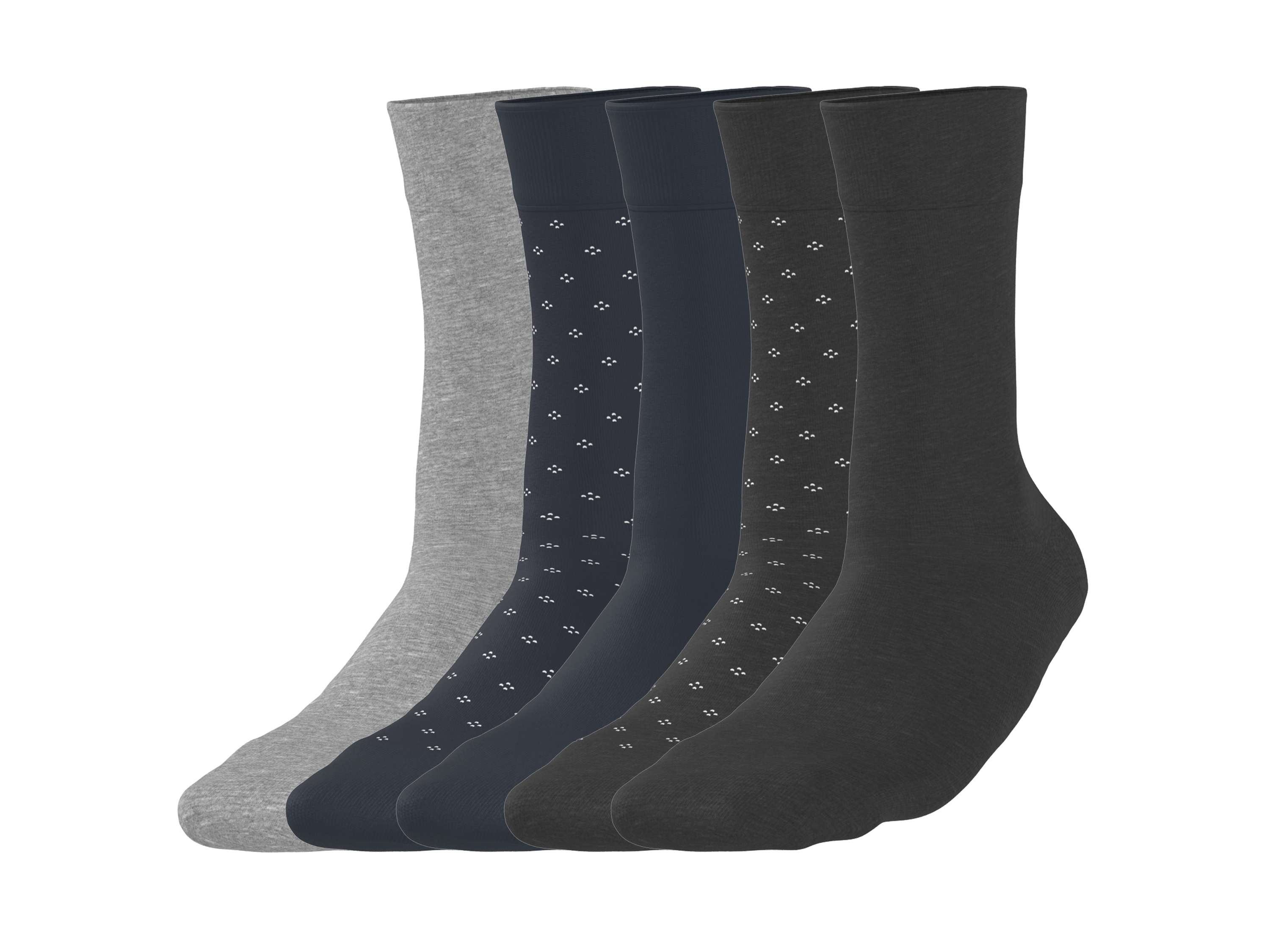 esmara Men Pánské ponožky s BIO bavlnou, 5 párů (antracitová / navy modrá, 39/42)