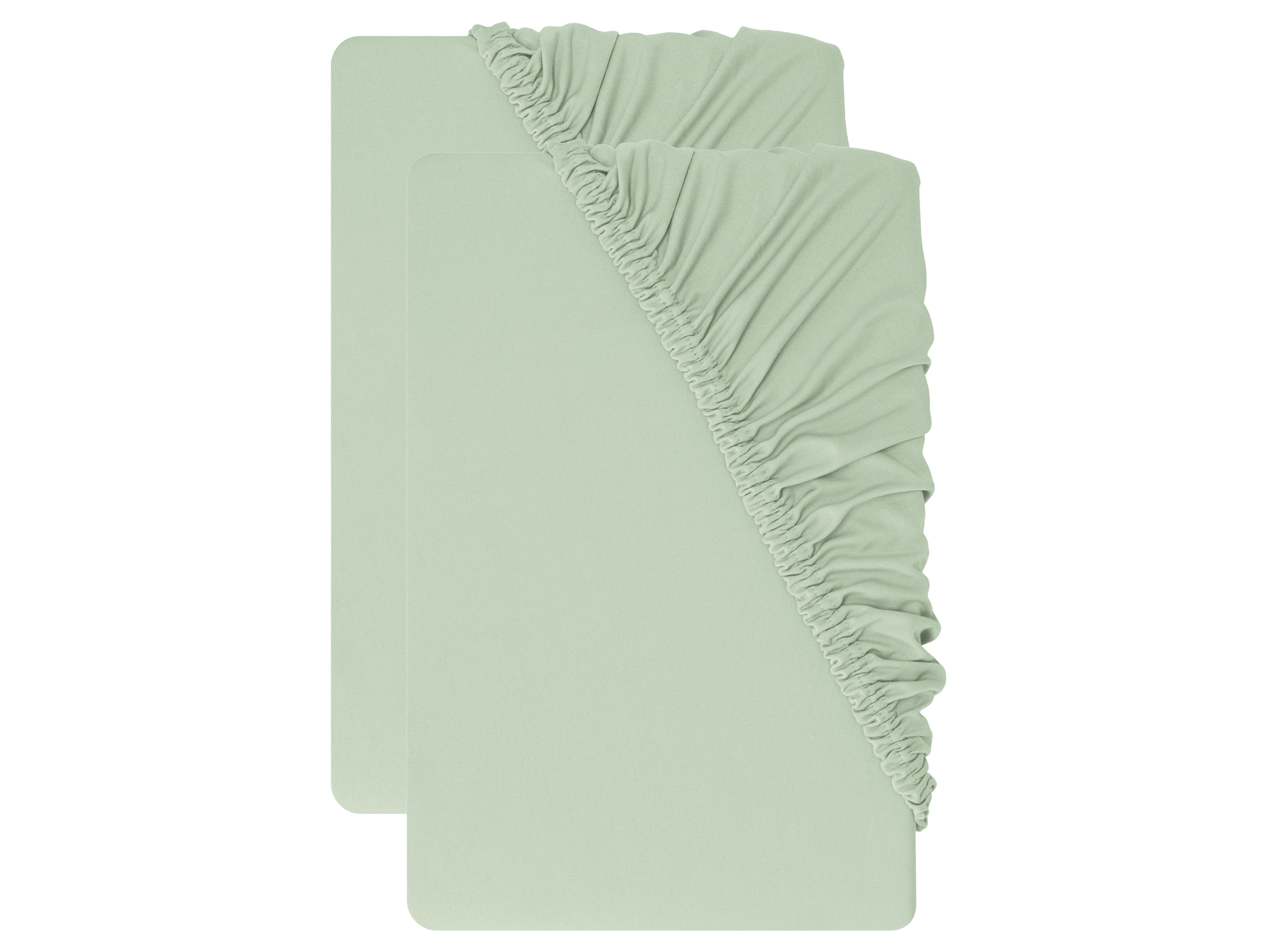 Livarno® Sada žerzejových napínacích prostěradel, 90-100 x 200 cm, 2dílná (zelená)